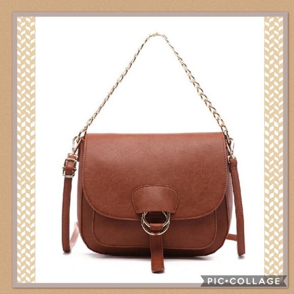 Pink Haley Handbags - Brown Janessa chain crossbody